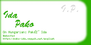 ida pako business card